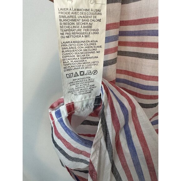 Original Penguin 100% Cotton Mens Striped Red White and Lightweight Shirt Large - Picture 7 of 7